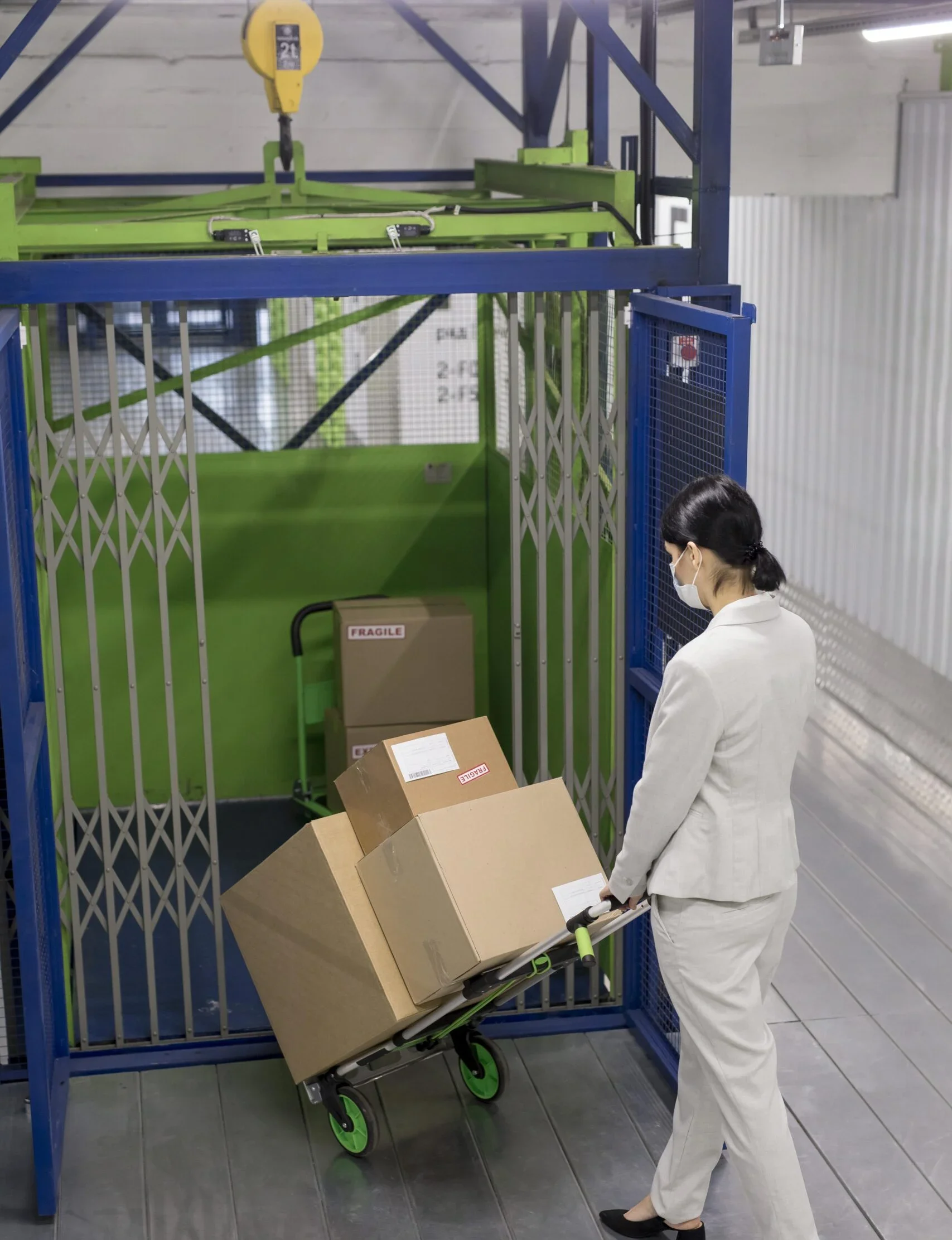 Full Shot Woman Carrying Boxes